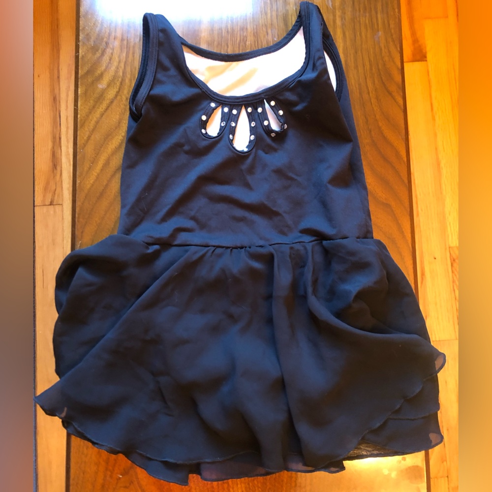 EUC Revolution Dancewear Black Ballet Leotard - Rhinestone Petal Dress